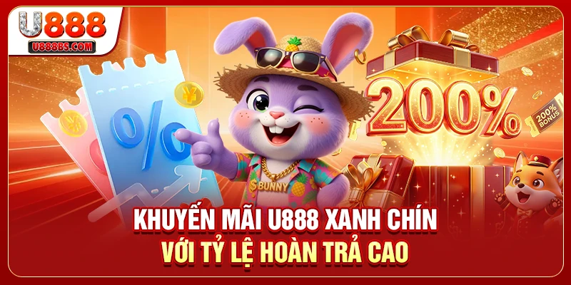 Khuyến mãi U888 xanh chín với tỷ lệ hoàn trả cao
