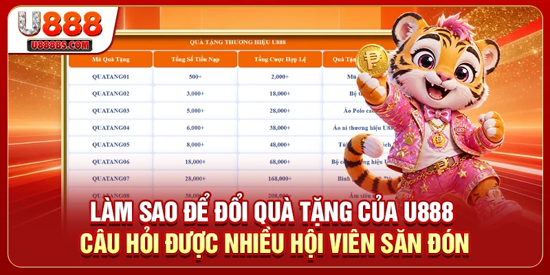 Làm sao để đổi quà tặng của U888 - Câu hỏi được nhiều hội viên săn đón